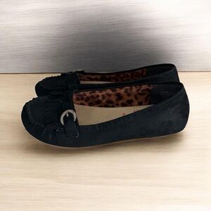 Jellypop Arina Black Suede Moccasin Loafers – Size 8.5